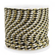 Trendy gevlochten koord 2mm Gold-black